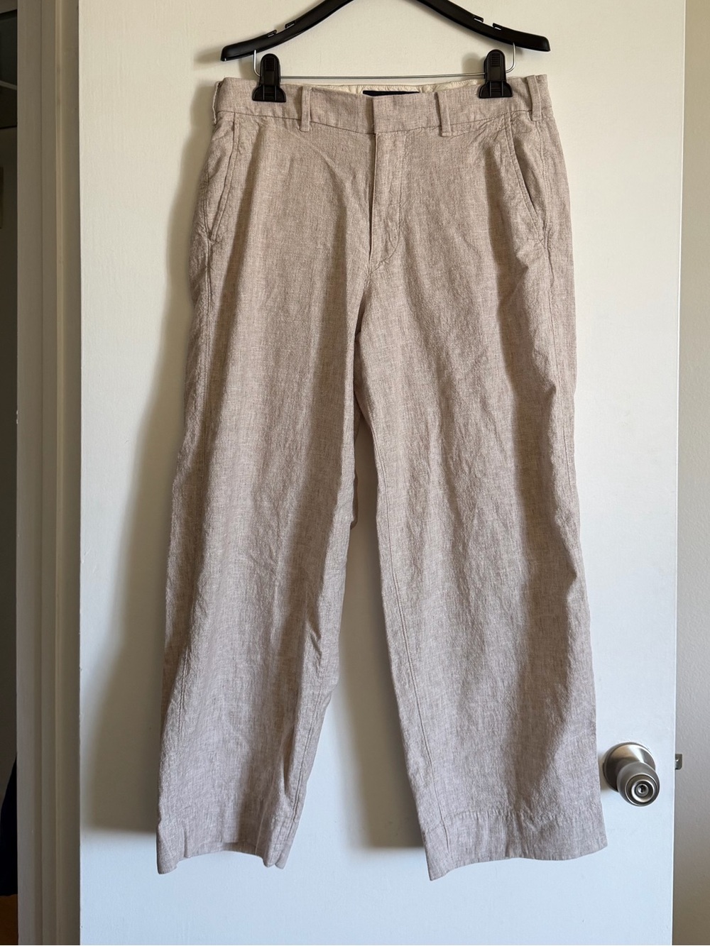 Abercrombie & Fitch Men’s Beige ‘Baggy’ Cotton Linen Pants size 32X30 EUC - Picture 2 of 5